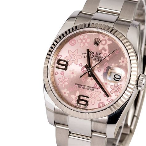 rolex datejust rosa con fiori|rolex datejust 31 inch.